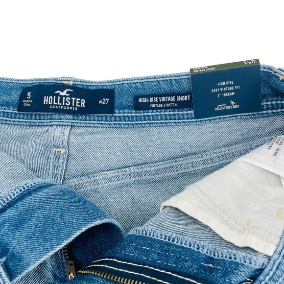 Hollister - High Rise Vintage Shorts - Size 5 - W27 - Picture 5 of 10